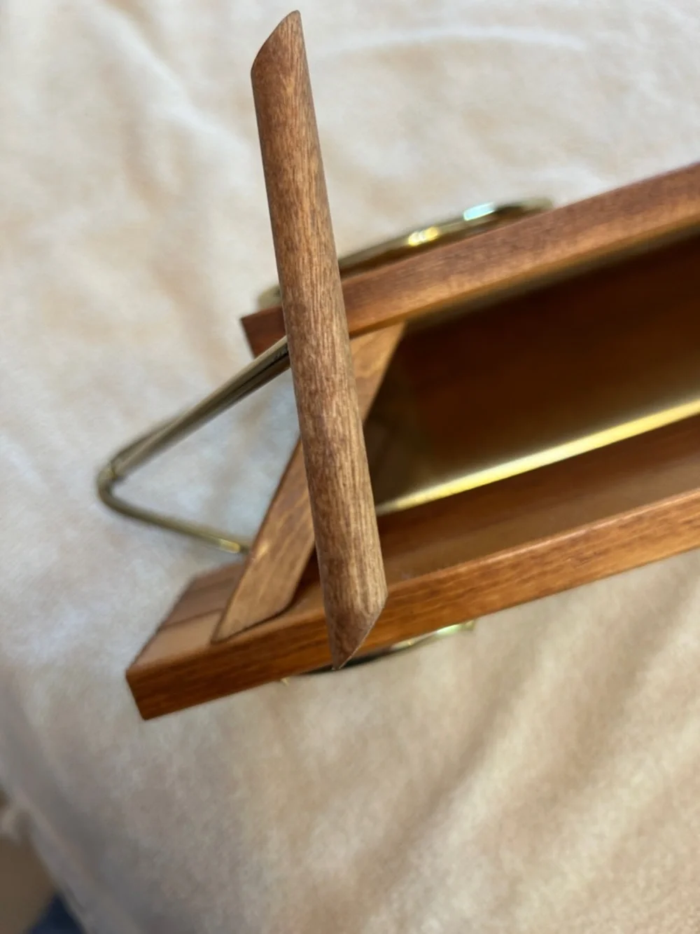 Home Interiors Wooden Wagon Wall Shelf with Brass-Tone Wheels
